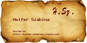 Helfer Szabina névjegykártya